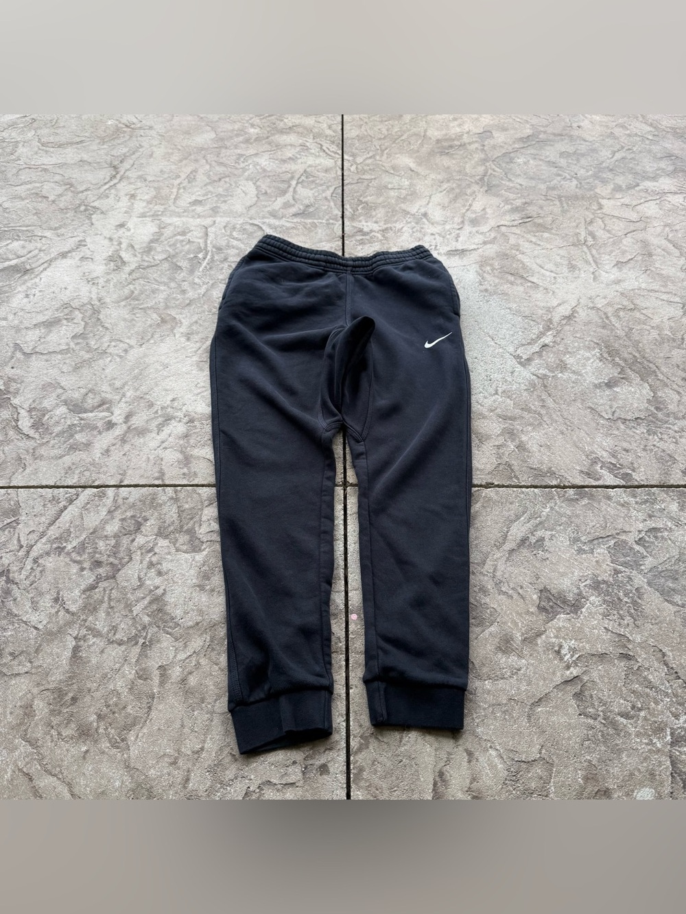 Nike Black Mini Swoosh Cuffed Joggers Sweatpants Size Small